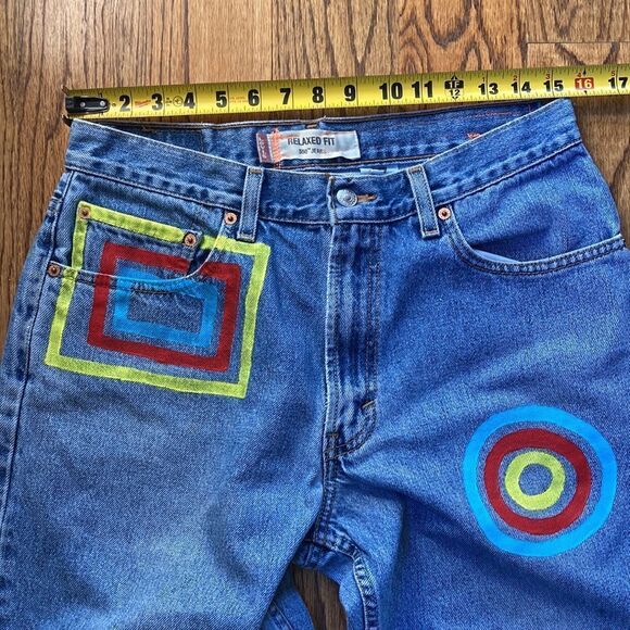 Vintage Levi’s 550 Relaxed Fit Up-Cycled High Rise Mom Jeans Size Men’s 33/30 - Picture 12 of 16